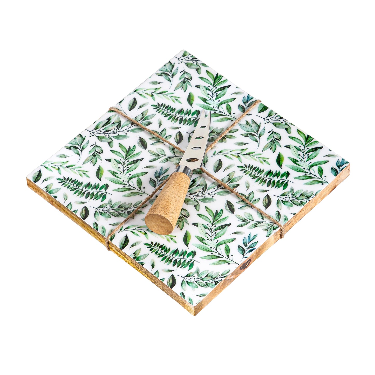 Olive Oasis Wood Cheese Board w Knife