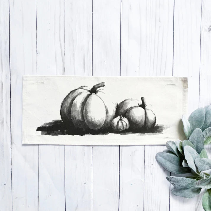 Hand Painted White Pumpkins- Fall Panel