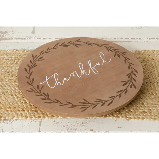 Wooden Lazy Susan - "Thankful"