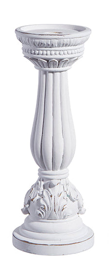 Small White Fluted Candle Holder