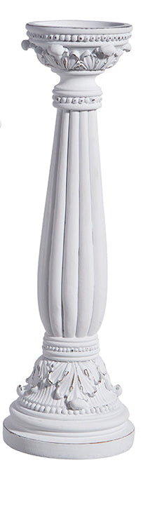 Large White Fluted Candle Holder
