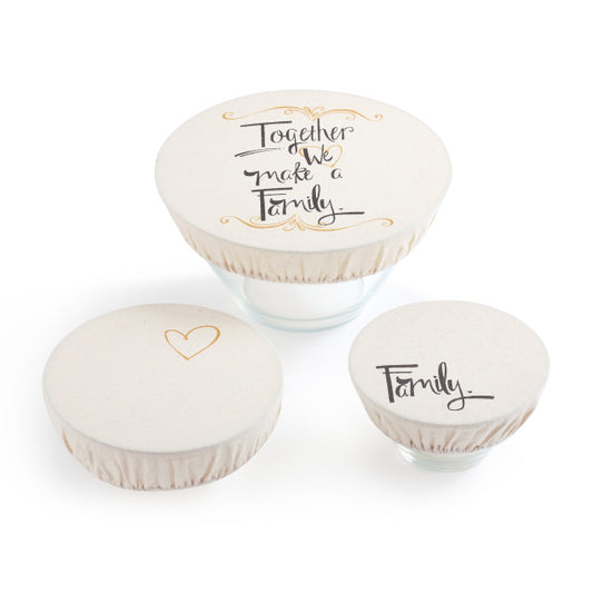"Together we make a Family" Dish Covers - Set of 3