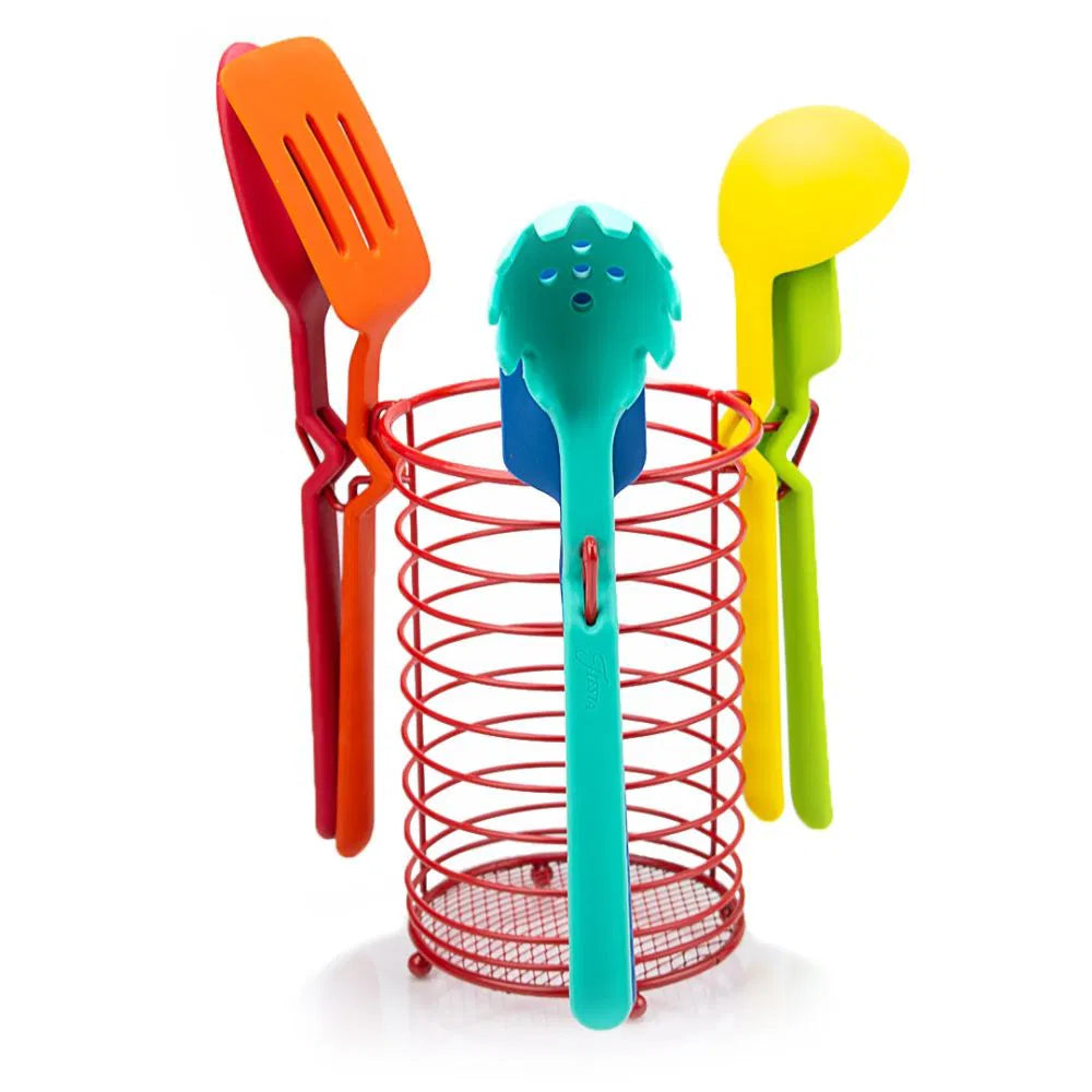 7 Piece Silicone Utensil Set with Caddy