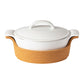 White Oval Casserole Dish with Cork Holder