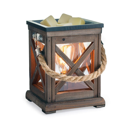 Walnut and Rope Vintage Bulb Wax Warmer