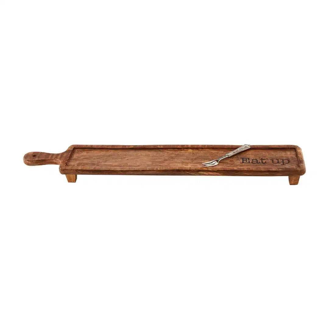 "EAT UP" Wood Skinny Serving Tray